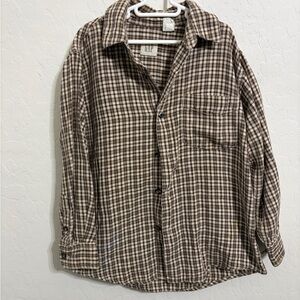 GAP Brown and Cream Checkered Shirt